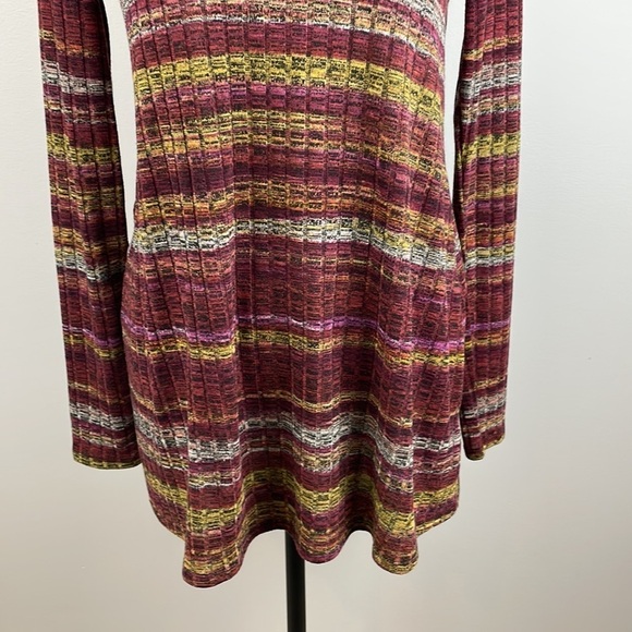 Maurices Cowl Neck Sweater SZ M Cut Out in Back Multicolor Stretchy Comfortable - Picture 3 of 12
